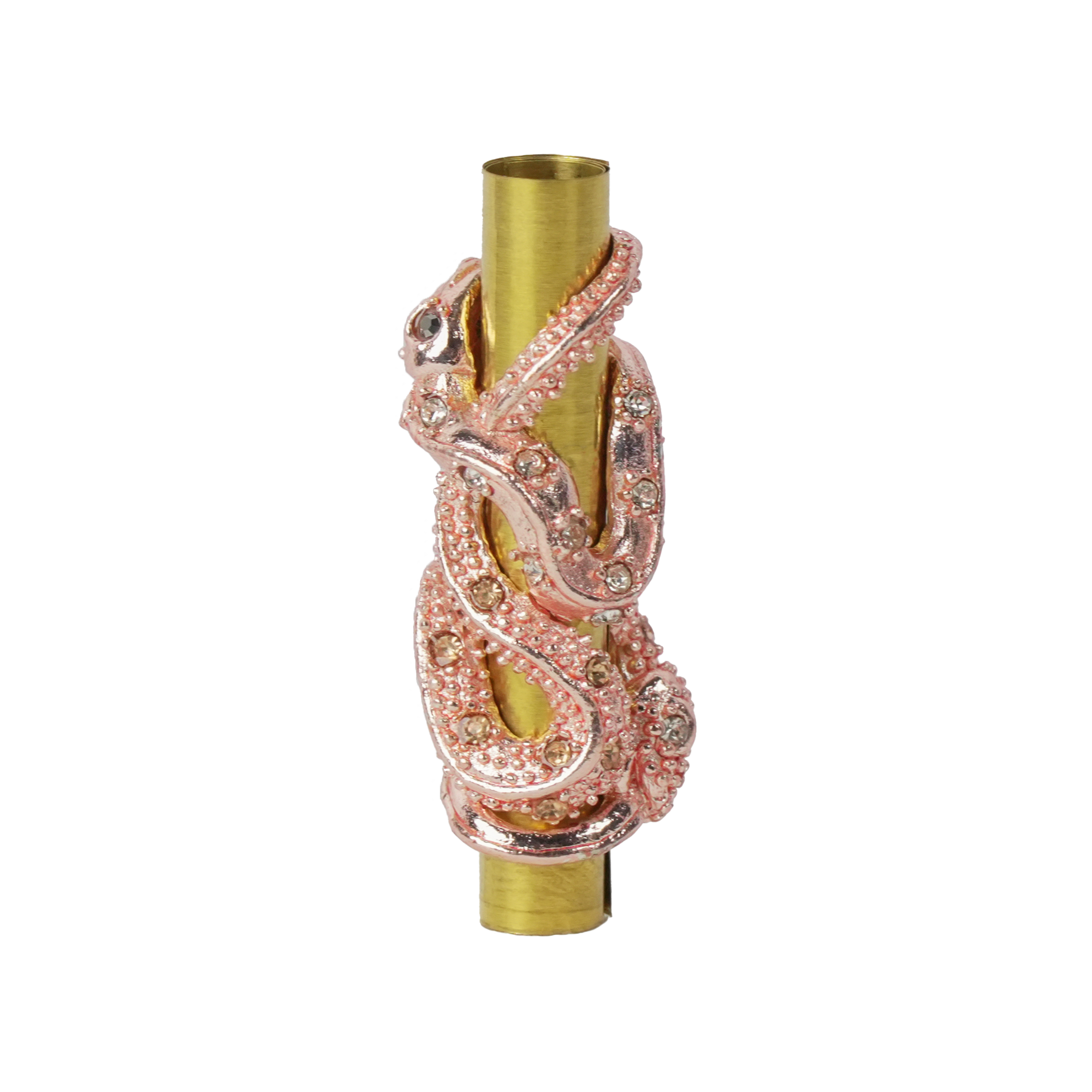 ตะกรุดงูกินหาง สีชมพู หลัง