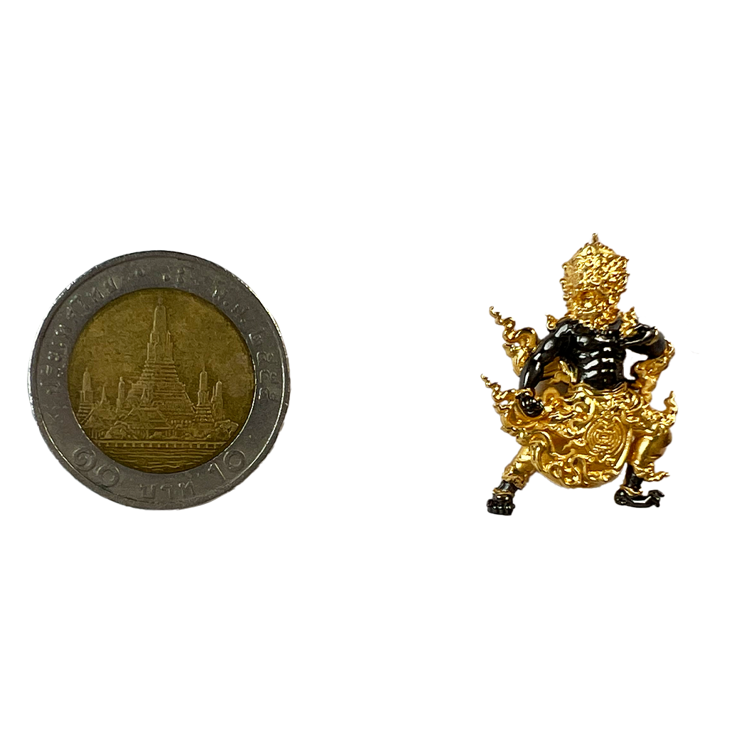 ห้อยคอสี่หูห้าตากระจับ เนื้อดำหน้าทอง (หน้า)