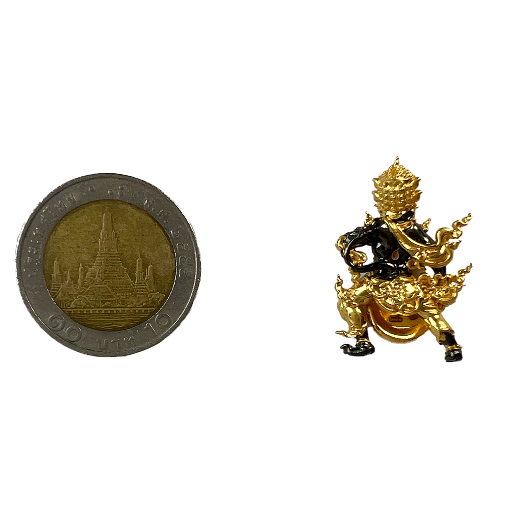 ห้อยคอสี่หูห้าตากระจับ เนื้อดำหน้าทอง (หลัง)